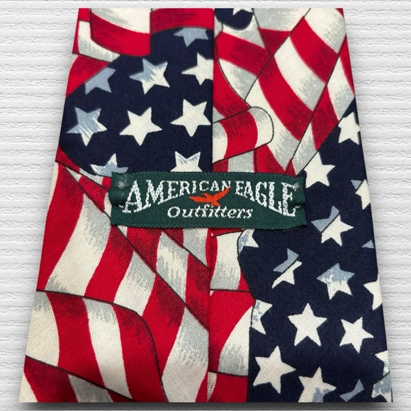 American Eagle Outfitters Flag Neck Tie - Picture 2 of 4